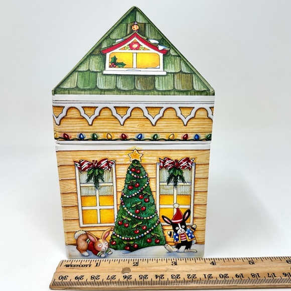 Vintage Mary Engelbreit Christmas Nesting Boxes Set of 3 Paperboard Whimsical - Picture 11 of 15